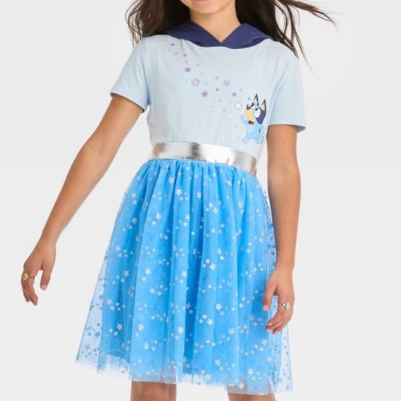 Bluey Other - Girls Bluey Hooded Tutu Dress Blue NWT